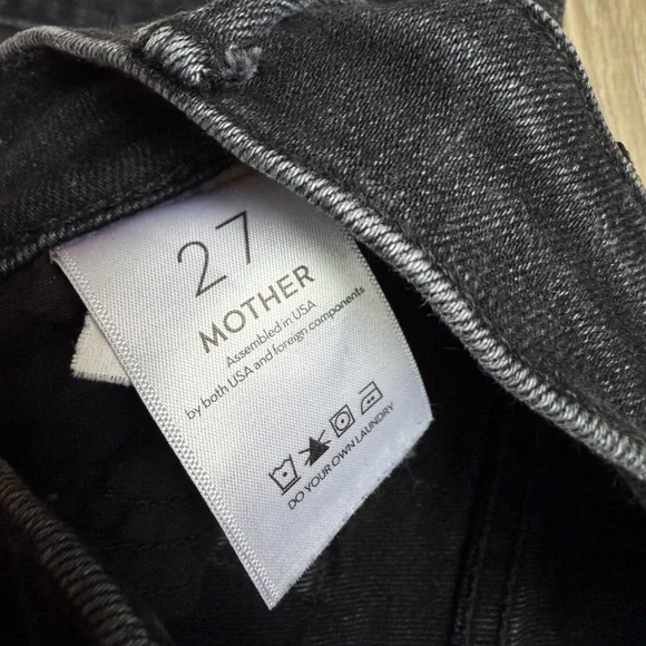 MOTHER Women’s The Hustler Ankle Fray Black Encounters at Midnight Sz 27 EUC - Picture 9 of 15